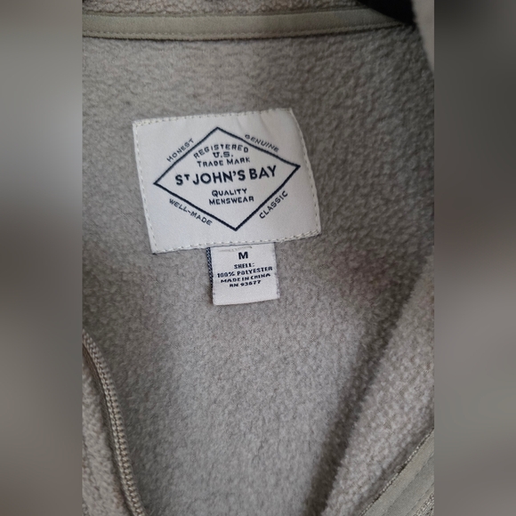 St. John's Bay Beige Quarter-Zip Sweater - Picture 3 of 4